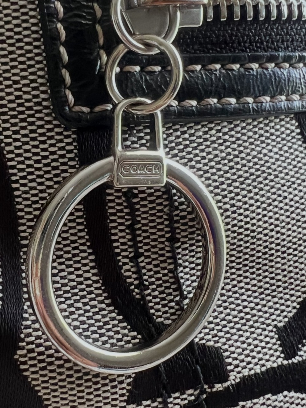Coach Black and Gray Signature Canvas Tote Bag - Picture 10 of 16